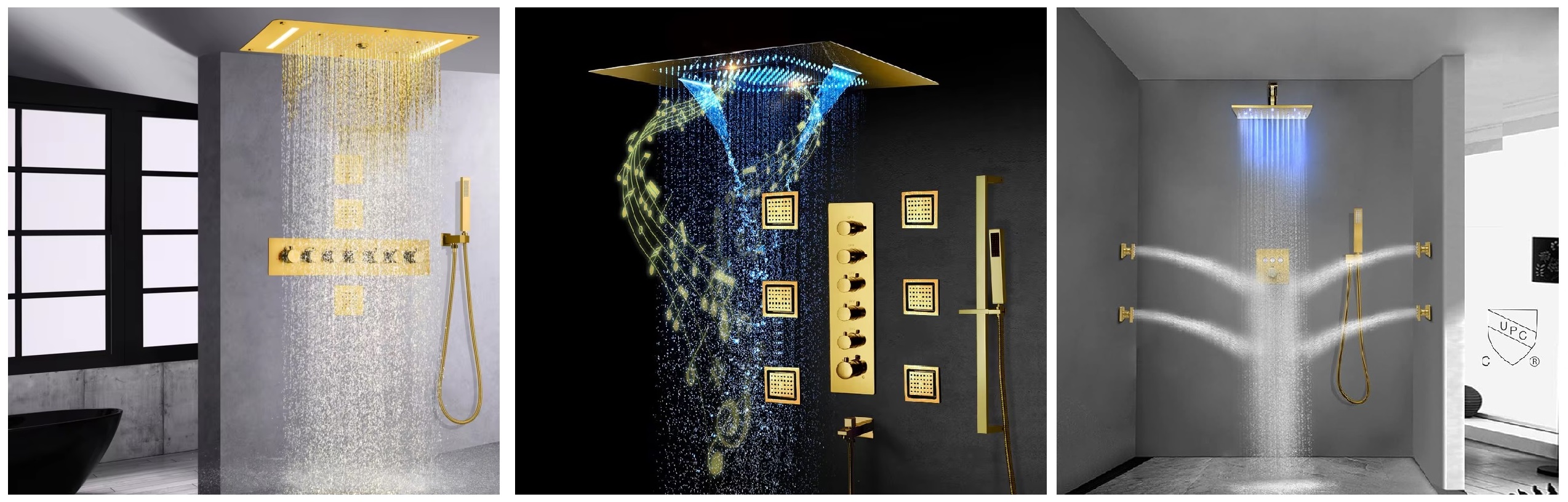 Gold Finish Shower Set